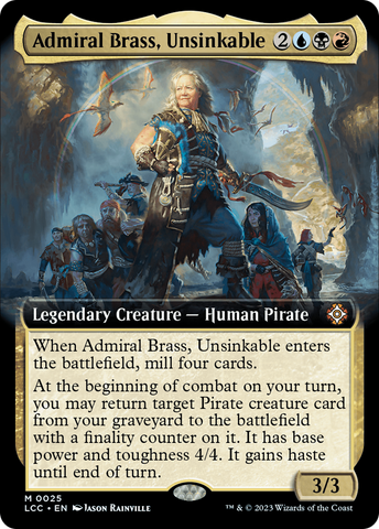 Admiral Brass, Unsinkable (Extended Art) [The Lost Caverns of Ixalan Commander] Magic: The Gathering