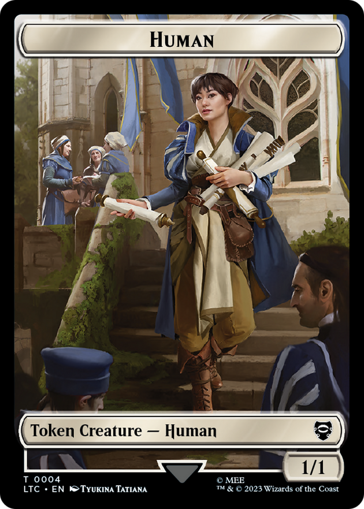 Human (04) // Human Soldier (01) Double-Sided Token [The Lord of the Rings: Tales of Middle-Earth Commander Tokens] Magic: The Gathering