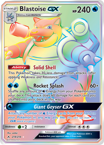 Blastoise GX (218/214) [Sun & Moon: Unbroken Bonds] Pokémon