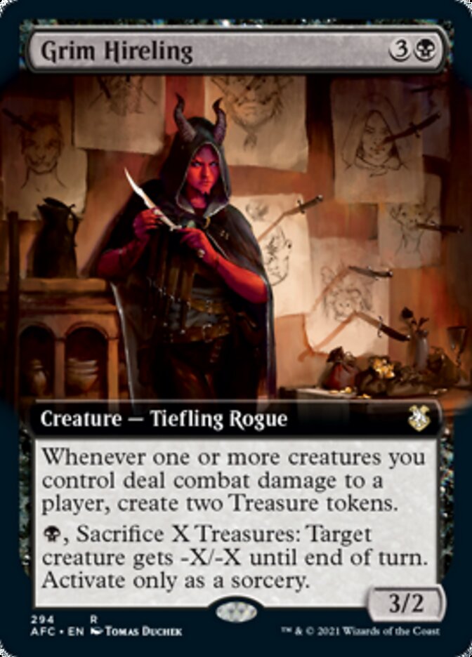 Grim Hireling (Extended Art) [Dungeons & Dragons: Adventures in the Forgotten Realms Commander] Magic: The Gathering