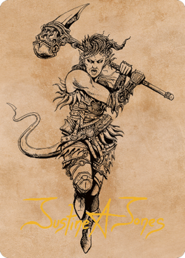 Karlach, Fury of Avernus Art Card (54) (Gold-Stamped Signature) [Commander Legends: Battle for Baldur's Gate Art Series] Magic: The Gathering