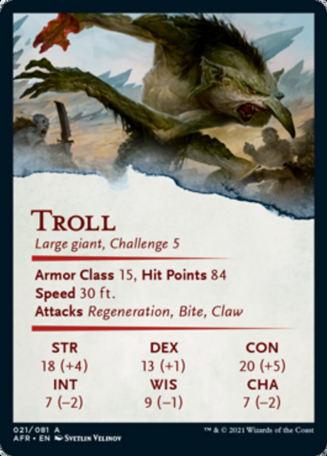 Troll Art Card [Dungeons & Dragons: Adventures in the Forgotten Realms Art Series] Magic: The Gathering