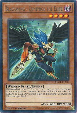 Blackwing - Zephyros the Elite [MAZE-EN039] Rare Yu-Gi-Oh!