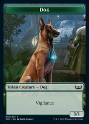 Treasure (017) // Dog Double-Sided Token [Streets of New Capenna Tokens] Magic: The Gathering