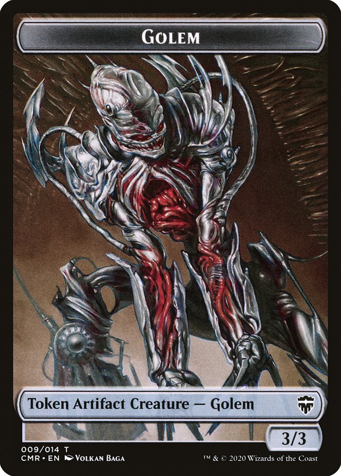 Golem // The Monarch Double-Sided Token [Commander Legends Tokens] Magic: The Gathering