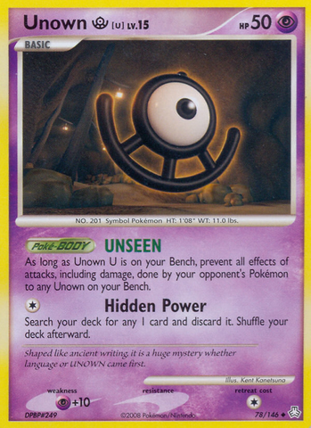 Unown U (78/146) [Diamond & Pearl: Legends Awakened] Pokémon