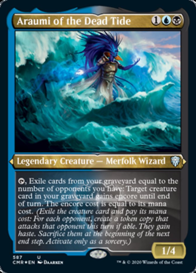 Araumi of the Dead Tide (Etched) [Commander Legends] Magic: The Gathering