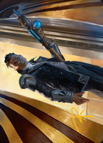 Backup Agent Art Card (Gold-Stamped Signature) [Streets of New Capenna Art Series] Magic: The Gathering