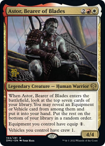 Astor, Bearer of Blades [Dominaria United Prerelease Promos] Magic: The Gathering