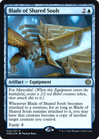 Blade of Shared Souls [Phyrexia: All Will Be One Prerelease Promos] Magic: The Gathering