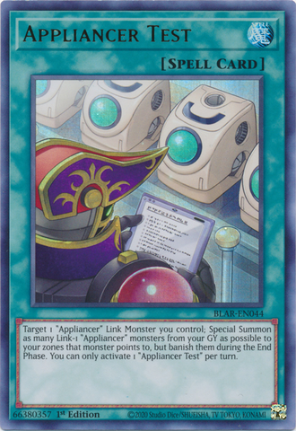 Appliancer Test [BLAR-EN044] Ultra Rare Yu-Gi-Oh!