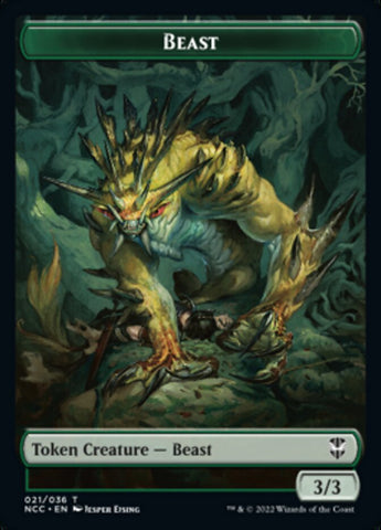 Beast // Saproling Double-Sided Token [Streets of New Capenna Commander Tokens] Magic: The Gathering