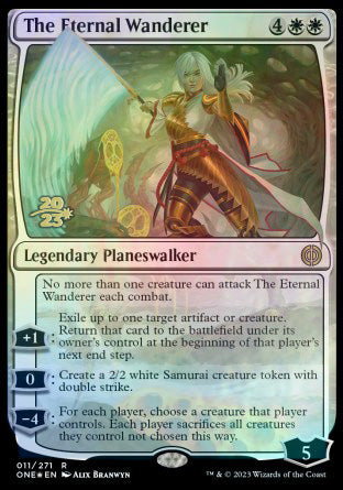 The Eternal Wanderer [Phyrexia: All Will Be One Prerelease Promos] Magic: The Gathering
