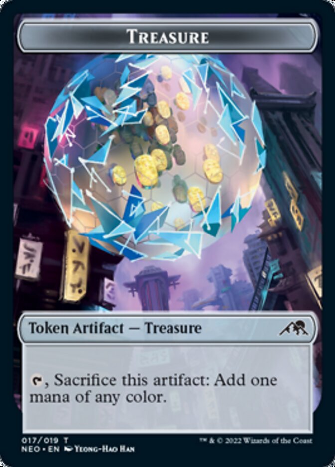 Plant // Treasure Double-Sided Token [Kamigawa: Neon Dynasty Commander Tokens] Magic: The Gathering