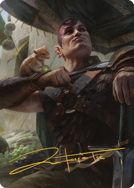 Minsc & Boo, Timeless Heroes Art Card (38) (Gold-Stamped Signature) [Commander Legends: Battle for Baldur's Gate Art Series] Magic: The Gathering
