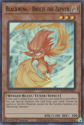 Blackwing - Breeze the Zephyr [BLCR-EN061] Ultra Rare Yu-Gi-Oh!