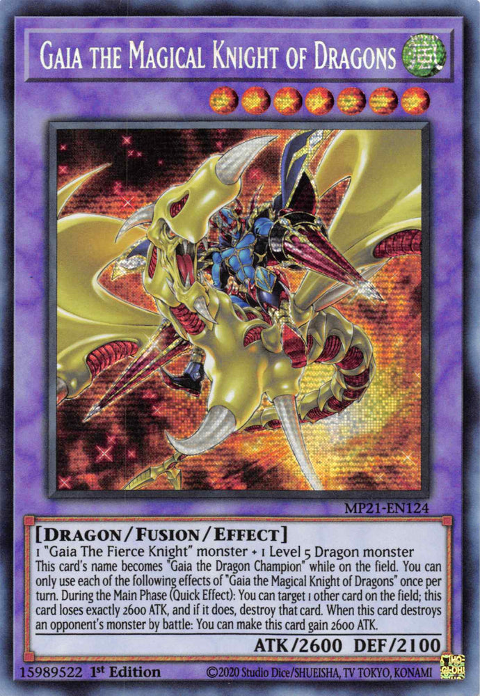 Gaia the Magical Knight of Dragons [MP21-EN124] Prismatic Secret Rare Yu-Gi-Oh!