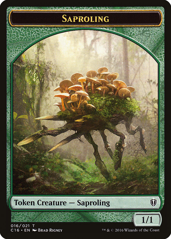 Bird (002) // Saproling (016) Double-Sided Token [Commander 2016 Tokens] Magic: The Gathering