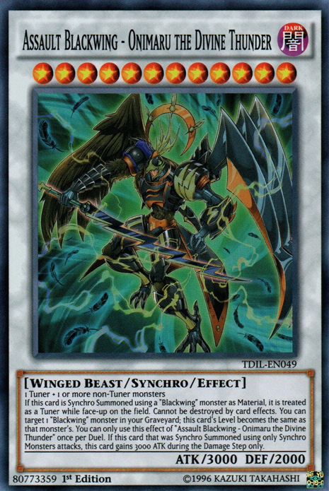 Assault Blackwing - Onimaru the Divine Thunder [TDIL-EN049] Super Rare Yu-Gi-Oh!
