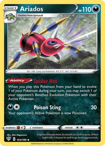 Ariados (103/189) [Sword & Shield: Darkness Ablaze] Pokémon