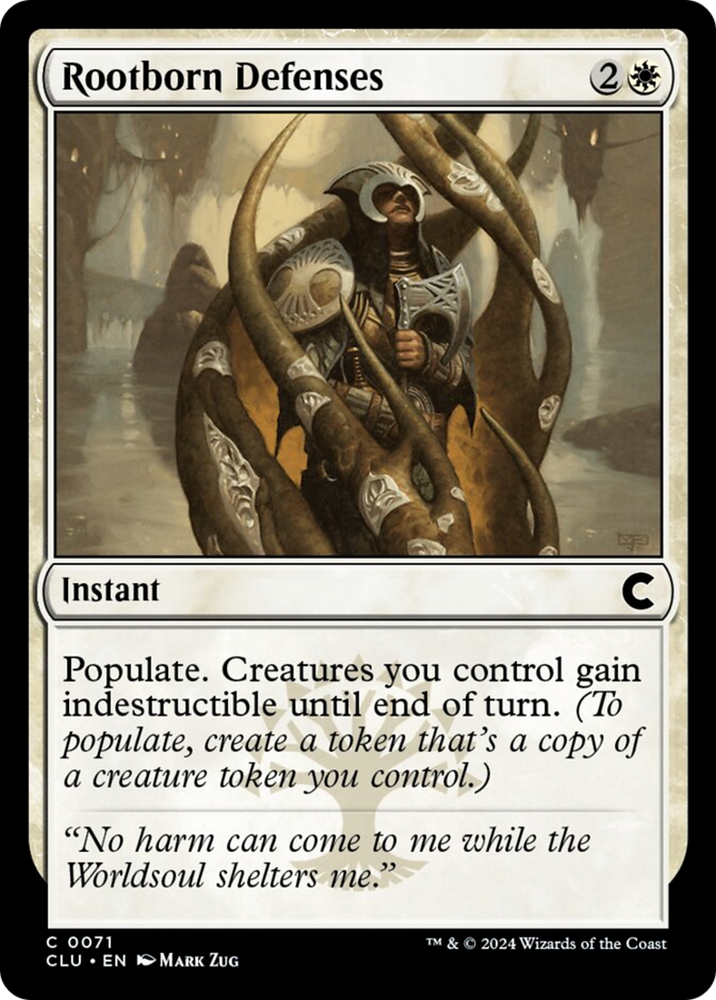 Rootborn Defenses [Ravnica: Clue Edition] Magic: The Gathering