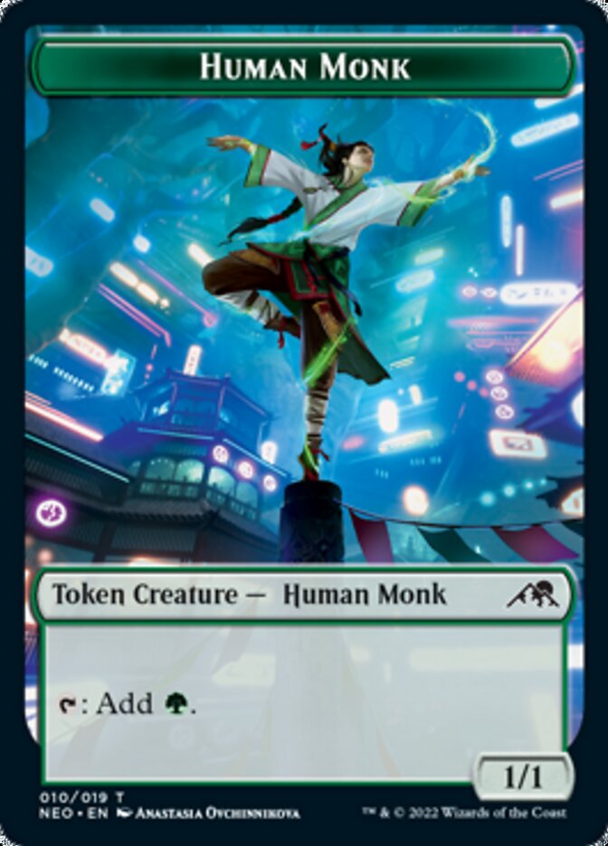 Samurai // Human Monk Double-Sided Token [Kamigawa: Neon Dynasty Tokens] Magic: The Gathering