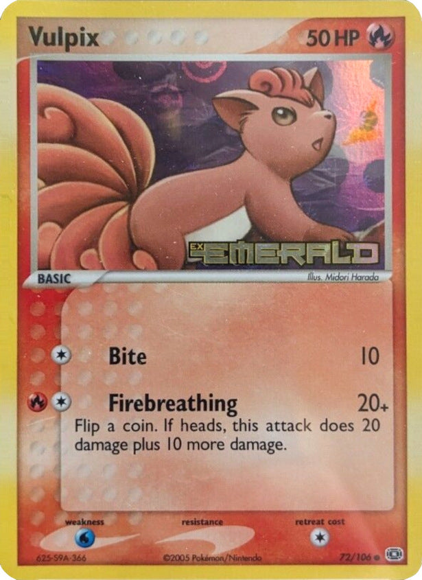 Vulpix (72/106) (Stamped) [EX: Emerald] Pokémon