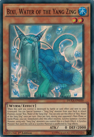 Bixi, Water of the Yang Zing [DUEA-EN030] Super Rare Yu-Gi-Oh!