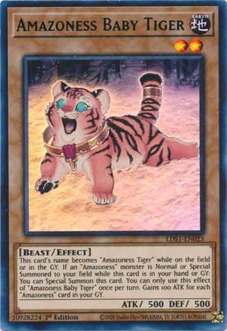Amazoness Baby Tiger (Green) [LDS1-EN023] Ultra Rare Yu-Gi-Oh!