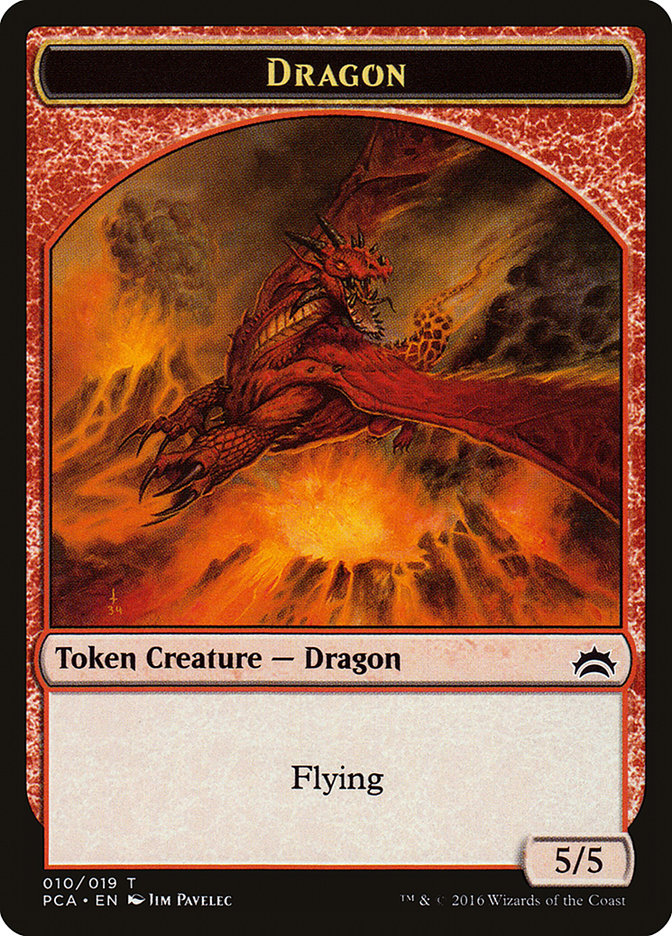 Dragon // Saproling Double-Sided Token [Planechase Anthology Tokens] Magic: The Gathering
