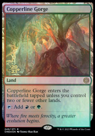 Copperline Gorge [Phyrexia: All Will Be One Prerelease Promos] Magic: The Gathering