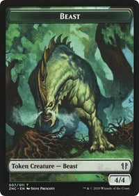 Beast // Saproling Double-Sided Token [Zendikar Rising Commander Tokens] Magic: The Gathering