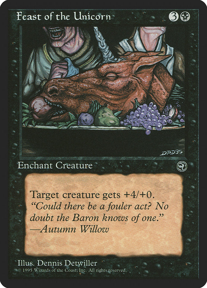 Feast of the Unicorn (Autumn Willow Flavor Text) [Homelands] Magic: The Gathering