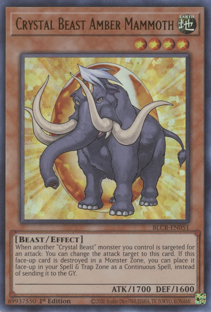 Crystal Beast Amber Mammoth [BLCR-EN051] Ultra Rare Yu-Gi-Oh!
