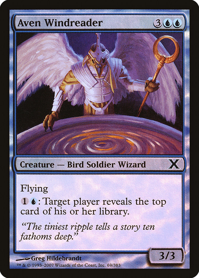 Aven Windreader (Premium Foil) [Tenth Edition] Magic: The Gathering