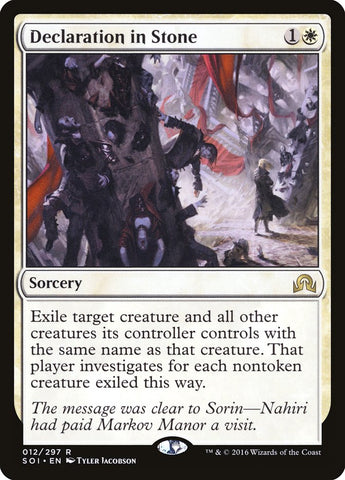Declaration in Stone [Shadows over Innistrad] Magic: The Gathering