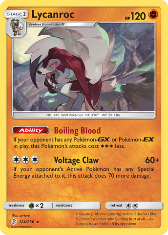 Lycanroc (124/236) [Sun & Moon: Cosmic Eclipse] Pokémon