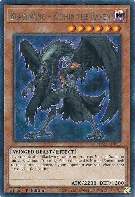 Blackwing - Elphin the Raven [MAZE-EN038] Rare Yu-Gi-Oh!