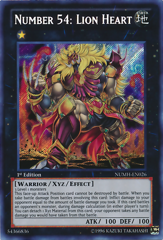 Number 54: Lion Heart [NUMH-EN026] Secret Rare Yu-Gi-Oh!