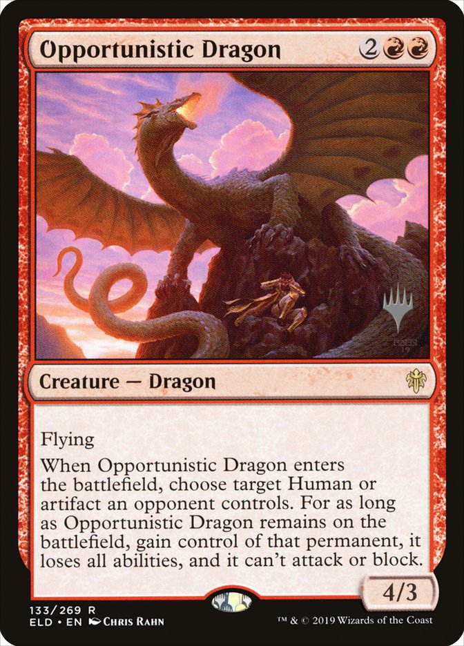 Opportunistic Dragon (Promo Pack) [Throne of Eldraine Promos] Magic: The Gathering