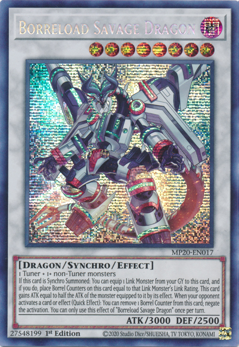 Borreload Savage Dragon [MP20-EN017] Prismatic Secret Rare Yu-Gi-Oh!