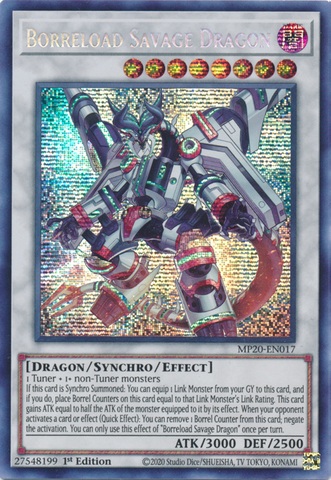 Borreload Savage Dragon [MP20-EN017] Prismatic Secret Rare Yu-Gi-Oh!