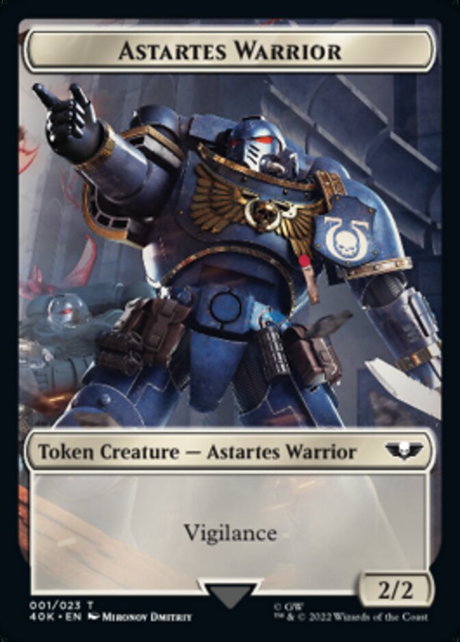 Astartes Warrior // Clue Double-Sided Token (Surge Foil) [Warhammer 40,000 Tokens] Magic: The Gathering