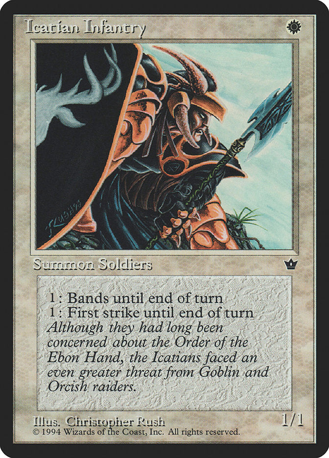 Icatian Infantry (Christopher Rush) [Fallen Empires] Magic: The Gathering
