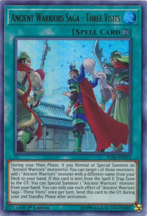 Ancient Warriors Saga - Three Visits [IGAS-EN055] Ultra Rare Yu-Gi-Oh!
