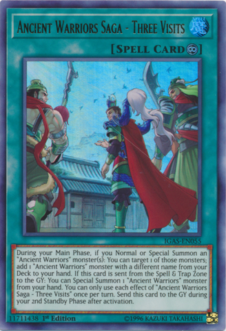 Ancient Warriors Saga - Three Visits [IGAS-EN055] Ultra Rare Yu-Gi-Oh!
