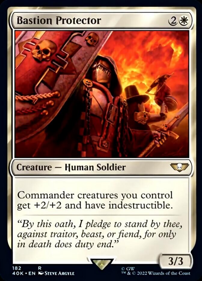 Bastion Protector (Surge Foil) [Warhammer 40,000] Magic: The Gathering