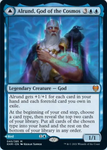 Alrund, God of the Cosmos // Hakka, Whispering Raven [Kaldheim] Magic: The Gathering