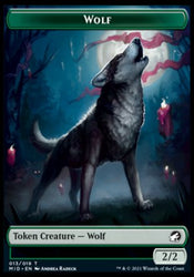 Wolf // Teferi, Who Slows the Sunset Emblem Double-Sided Token [Innistrad: Midnight Hunt Tokens] Magic: The Gathering