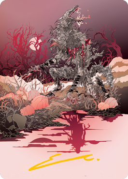 Arlinn, the Moon's Fury 2 Art Card (Gold-Stamped Signature) [Innistrad: Midnight Hunt Art Series] Magic: The Gathering